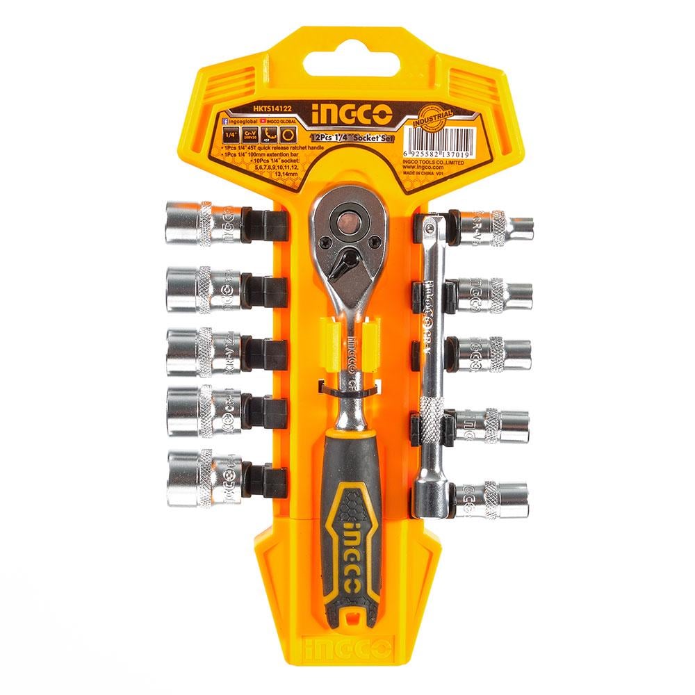 Набір торцевих головок із тріскачкою 1/4 INGCO Industrial