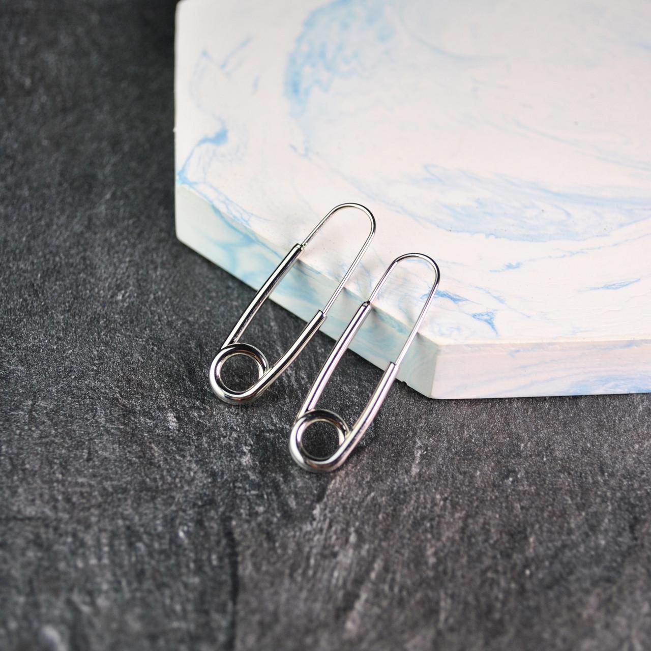 Сережки шпильки медична сталь родій (x098-1) Сережки шпильки медична сталь родій (x098-1)