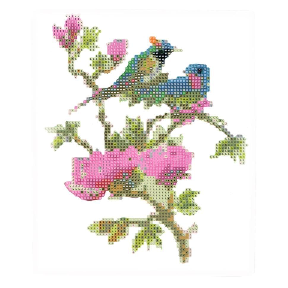 Алмазная мозаика Ideyka Магнолия с птичками неполная выкладка 21х25 см (189772)