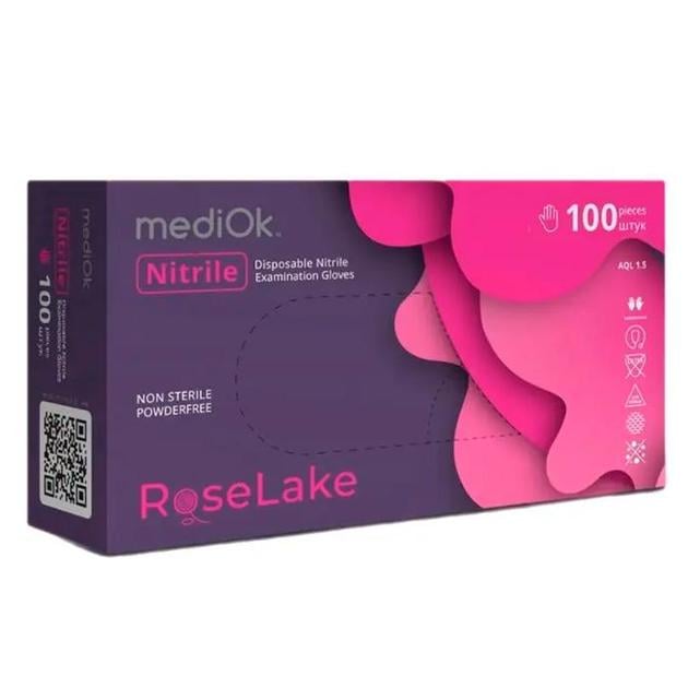 Перчатки MediOk Rose Lake нитриловые L Розовый (26939059)