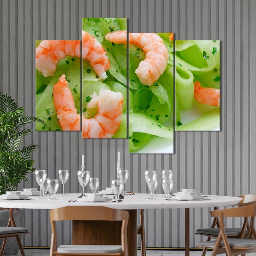 Настенний декор Свежий салат с креветками и огурцом 149x106 см (A503-4)