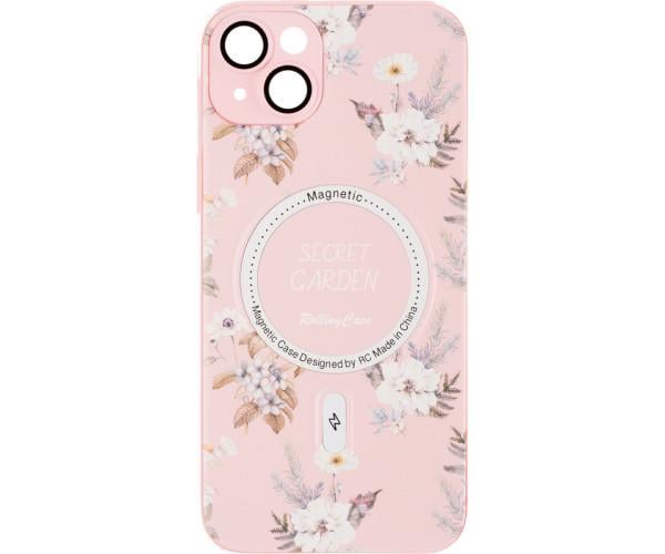 Чехол-накладка Flower Case Mag Safe Camera Protection для Apple iPhone 14 Plus Розовый