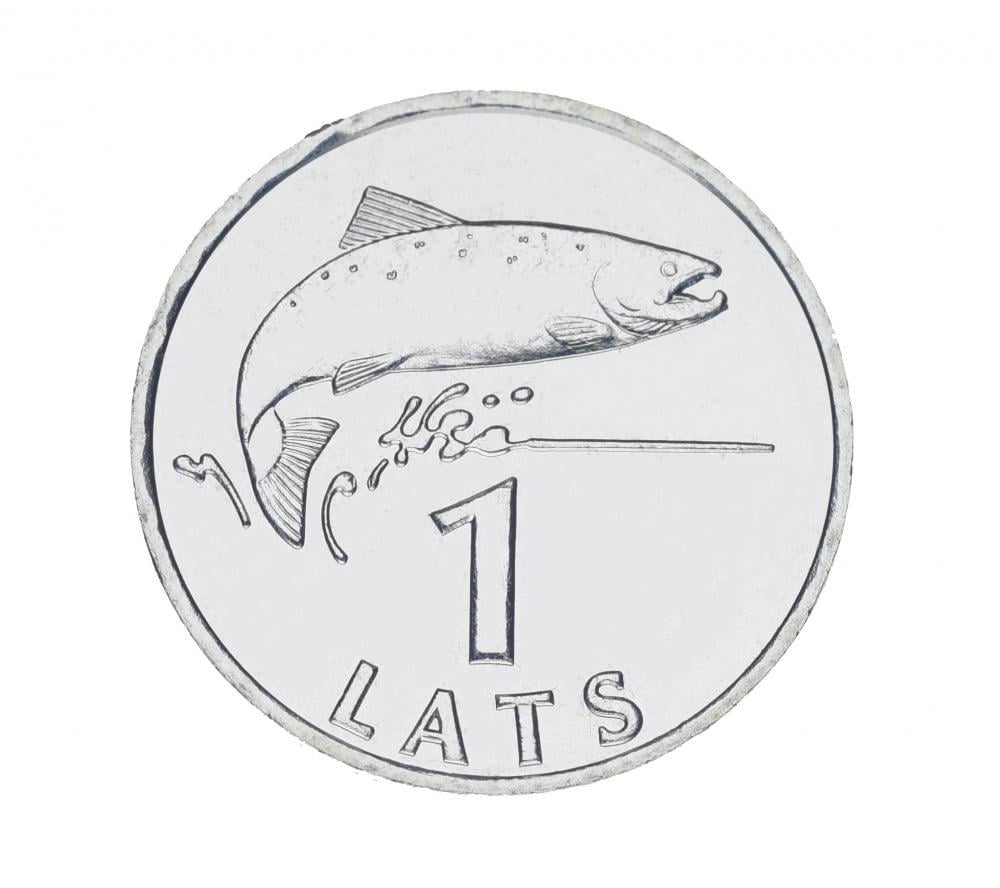 Колекційна монета Латвія 1 лат 2007 UNC Риба (М16632)