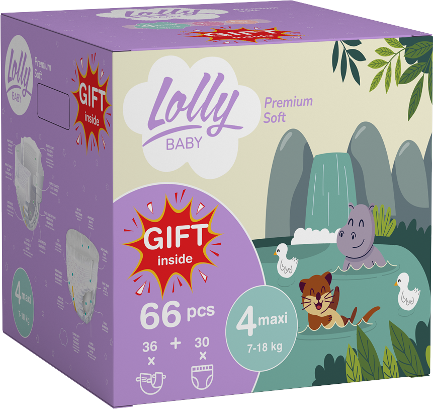 Набор подгузников LOLLY Premium Soft р. 4 7-18 кг (18261)