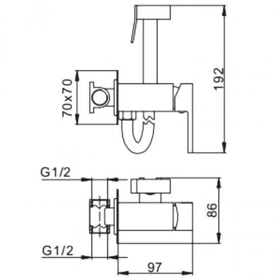 Гігієнічний душ Frap F7506-6 квадратної форми Чорний - фото 3