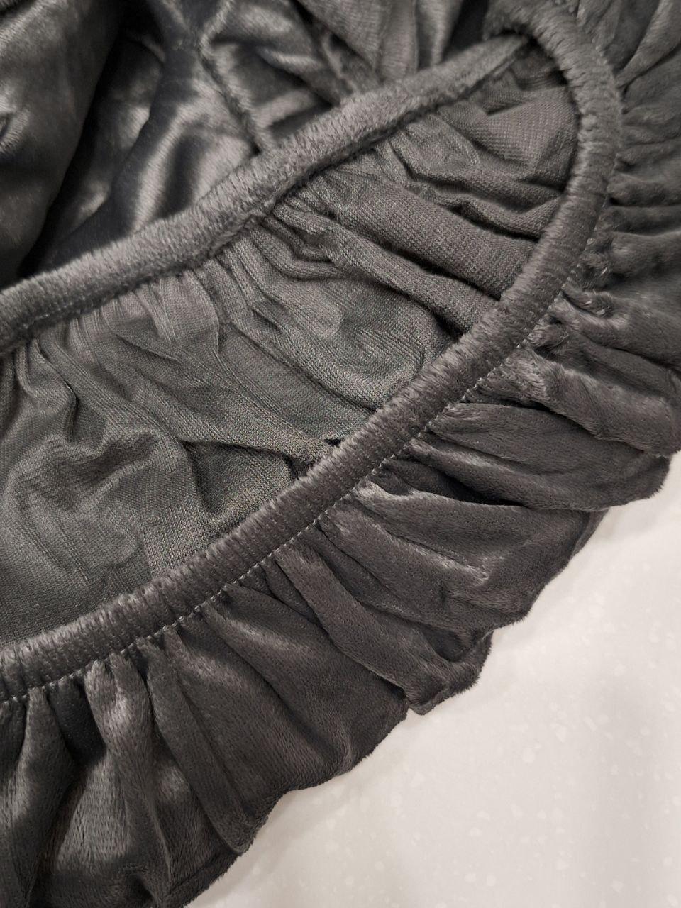 Простирадло на резинці Colorful Home велюрове 180x200x25 см Графітовий (1630) - фото 2 Простирадло на резинці Colorful Home велюрове 180x200x25 см Графітовий (1630) - фото 2