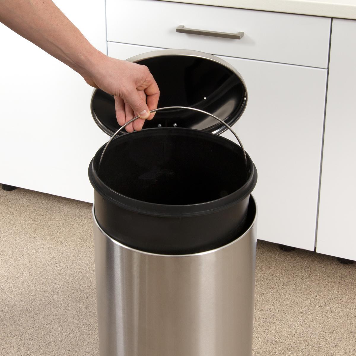Відро для сміття MVM BIN-16 з кришкою і педаллю 30 л Нержавіюча сталь (BIN-16 30L SS) - фото 7