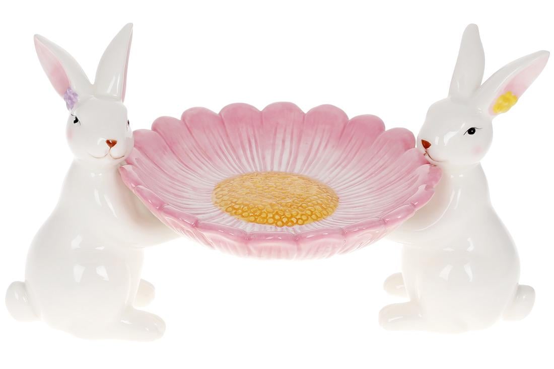 Блюдо керамическое BonaDi Кролики 25,5 см Розовый (733-572) Блюдо керамическое BonaDi Кролики 25,5 см Розовый (733-572)