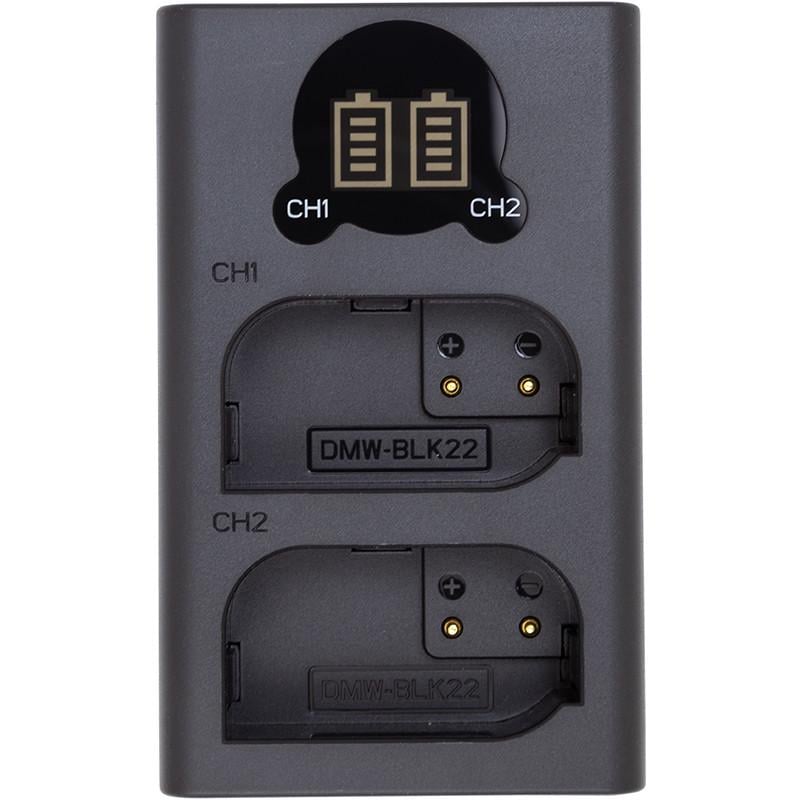 Зарядное устройство с дисплеем Power Panasonic DL-BLK22 для двух аккумуляторов