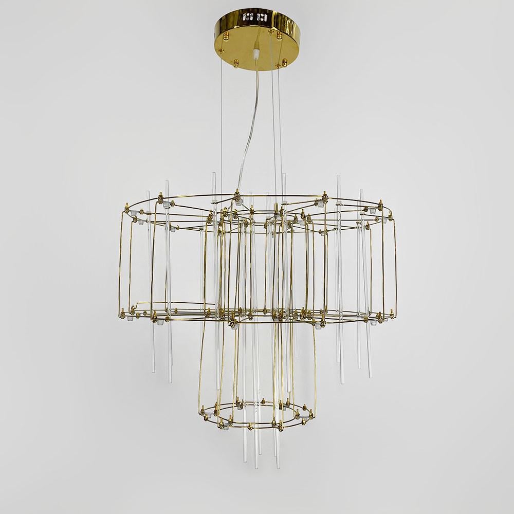 Люстра невесомая двухъярусная LED Ø 60 см Золотой (MJ 205-600 Titanium)