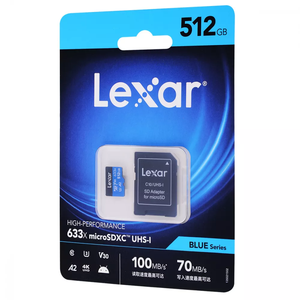 Карта памяти Lerax Micro SDXC Card 633x Class 10 UHS-I U3 512 Gb (547205) - фото 3