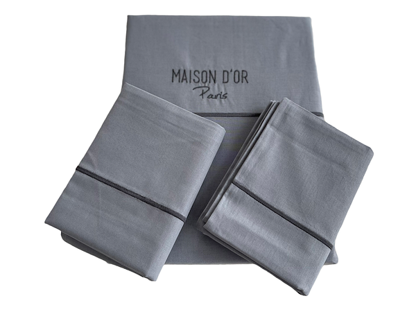 Постельное белье Maison D'or Spring antracit ранфорс на резинке евро