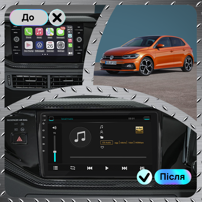 Магнитола штатная 9" Lesko для Volkswagen Polo VI (EU Market) 2017-2021 4/32Gb 4G Wi-Fi GPS Top - фото 3