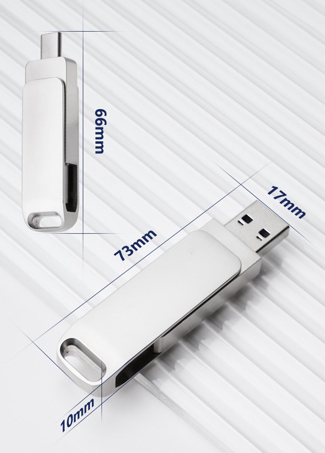 Флеш-память Longxinda LXD-101-128 128 GB USB 3.1 Type-C Silver - фото 2