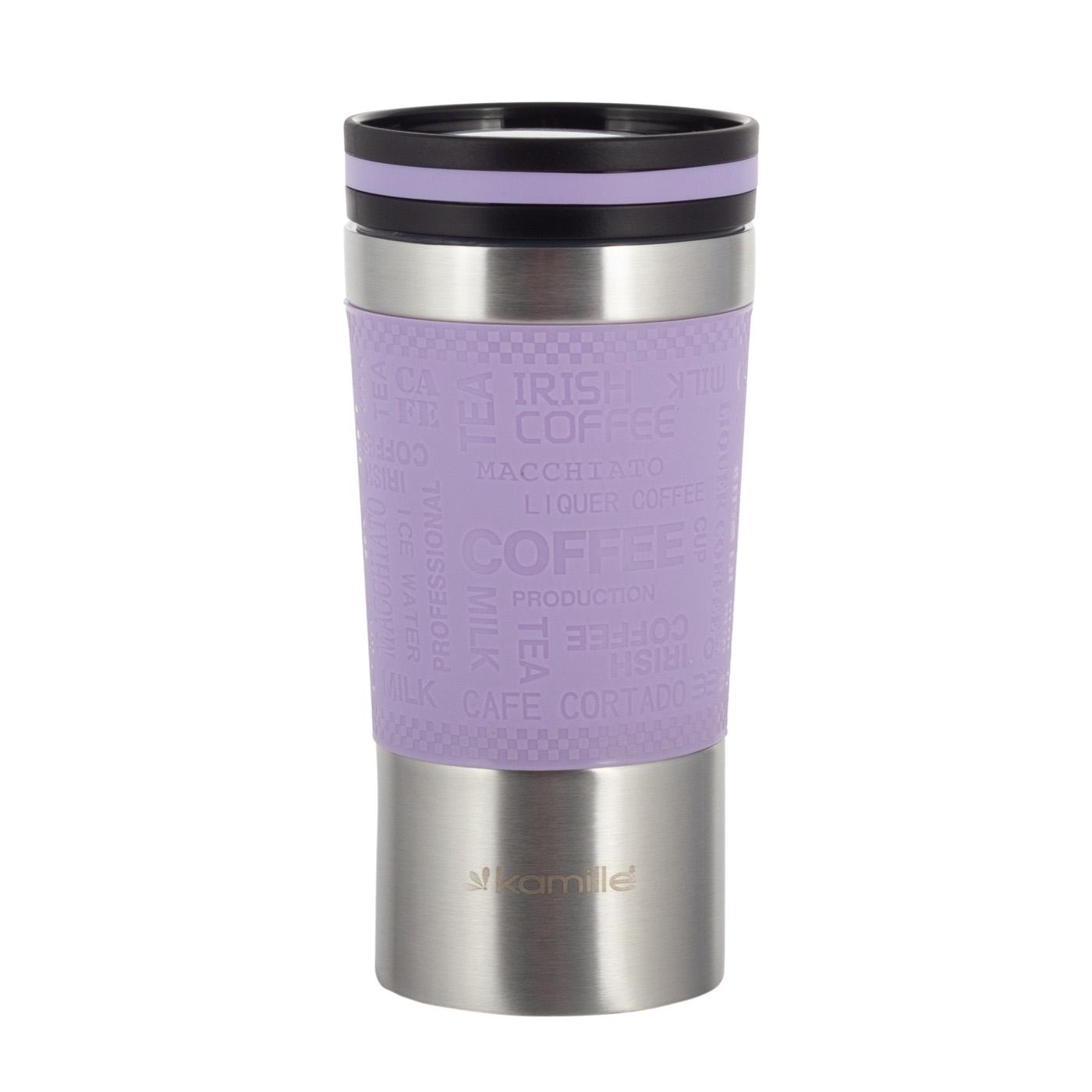 Термокружка Kamille из нержавеющей стали с TRP вставкой 380 мл Лиловый (2156) - фото 2 Термокружка Kamille из нержавеющей стали с TRP вставкой 380 мл Лиловый (2156) - фото 2