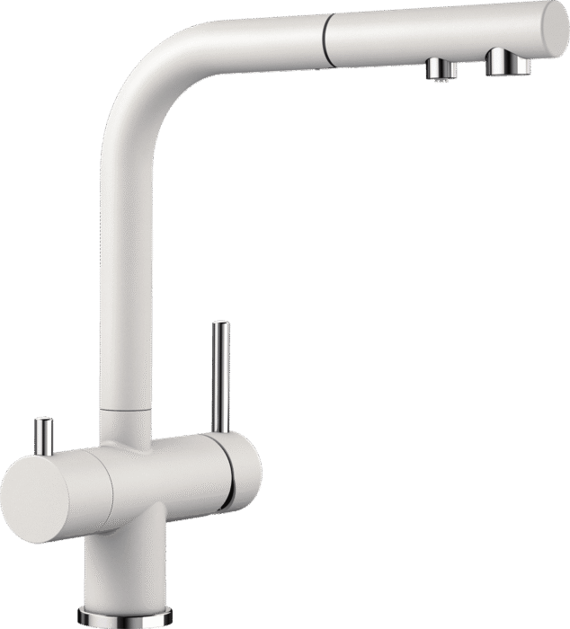 Смеситель Epelli Diplomatico Bianco с подключением фильтрованной воды и вытяжной лейкой Белый матовый (33852574)