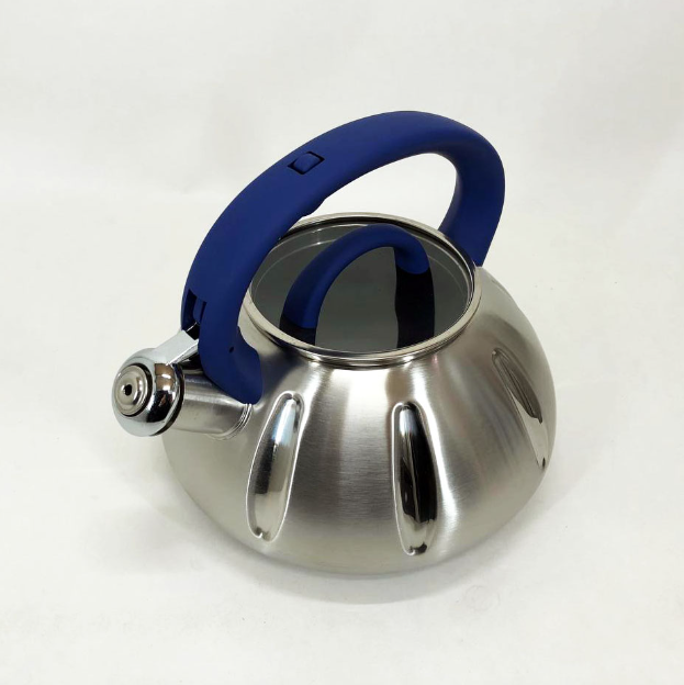 Чайник со свистком Unique UN-5303 нержавеющая сталь 3,0 л Синий - фото 2 Чайник со свистком Unique UN-5303 нержавеющая сталь 3,0 л Синий - фото 2