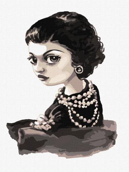 Картина по номерам Идейка Коко Шанель 30х40 см в термопакете (КНО4873-mt)