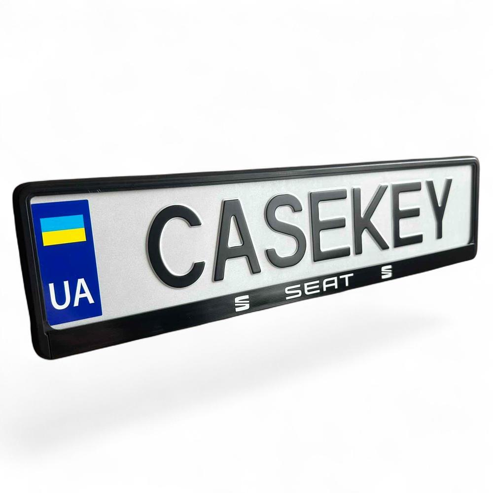 Авторамка с лакированной печатью Seat (seramka1)