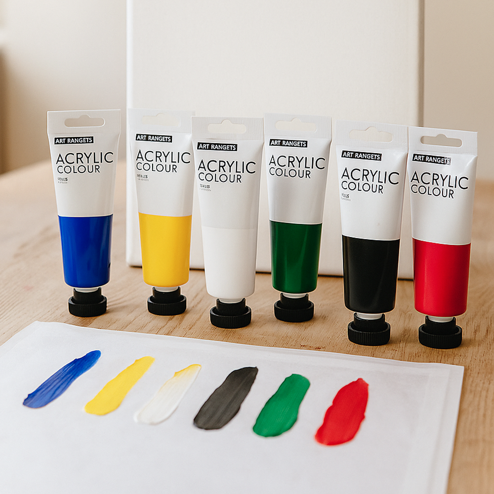 Краски акриловые художественные тюбики в коробке 6 цветов по 75 мл (37-112017)