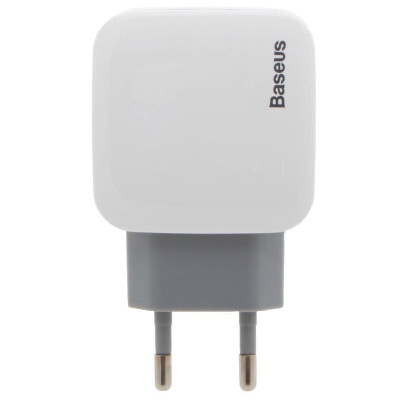 Мережевий зарядний пристрій Baseus Letour 2USB 2,4A White/Grey (ZCL2B-B02)