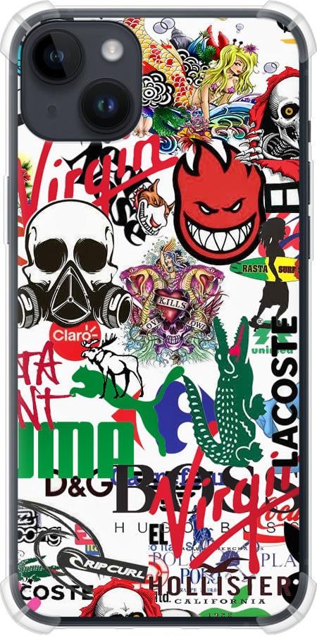 Чехол на iPhone 14 Plus Many different logos (4022sp-2645-42517)