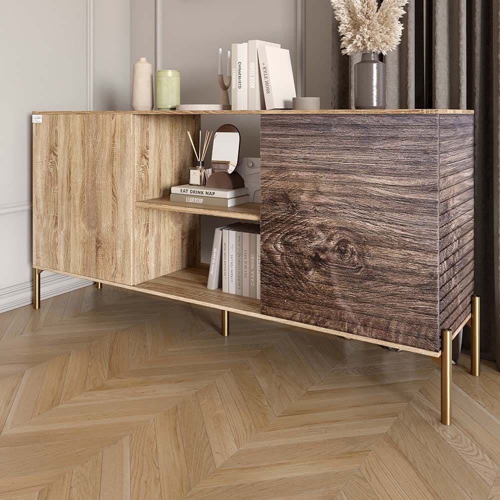 Комод Lion Грей 154x38x76,5 см Дуб Сонома/Трюфель/Дерево (LION-042780) Комод Lion Грей 154x38x76,5 см Дуб Сонома/Трюфель/Дерево (LION-042780)