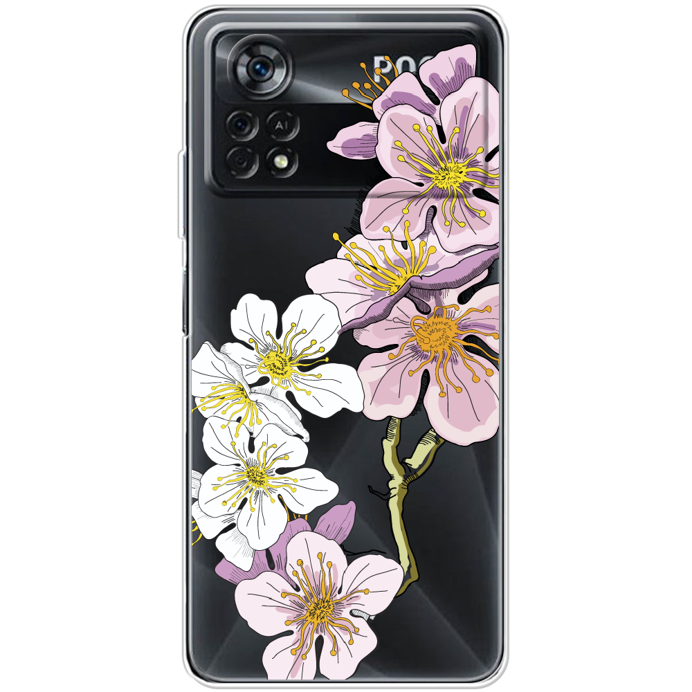 Чохол BoxFace Xiaomi Poco X4 Pro 5G Cherry Blossom Прозорий силікон (44305-cc4-44305)