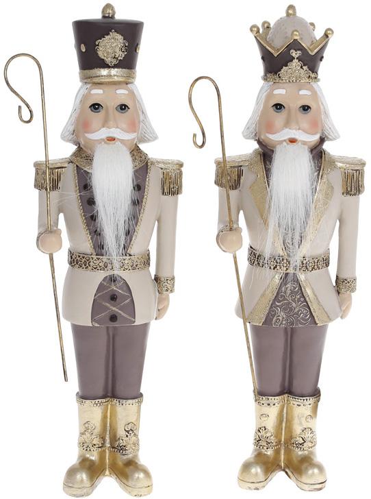 Набір статуеток Лускунчик Gold 10х7х30,5 см 2 шт. Білий з золотом (BD-218-933)