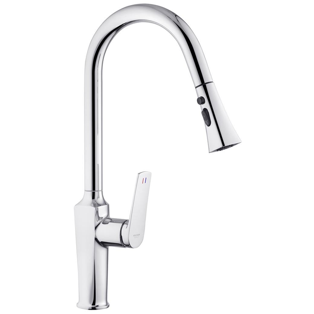 Смеситель для кухни Kroner CV033866 с выдвижной воронкой Хром (239553)