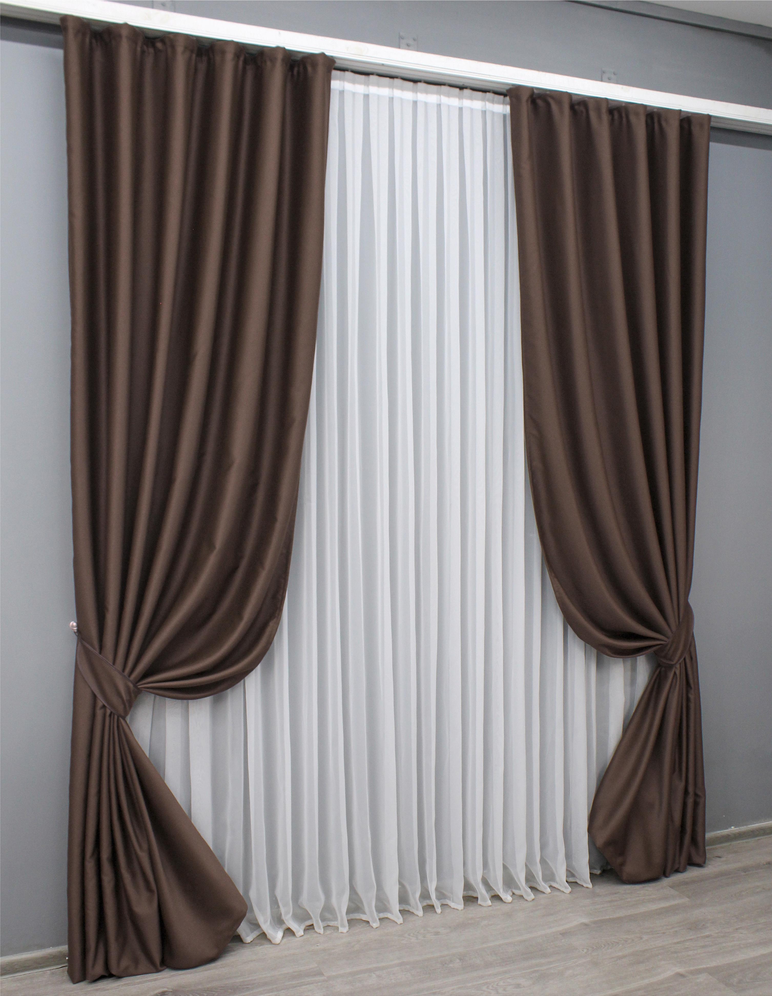 Комплект готовых штор VR-Textil Блекаут Bagema Rvs №1243ш 150х295 см 2 шт. Коричневый (33-0619) - фото 2 Комплект готовых штор VR-Textil Блекаут Bagema Rvs №1243ш 150х295 см 2 шт. Коричневый (33-0619) - фото 2