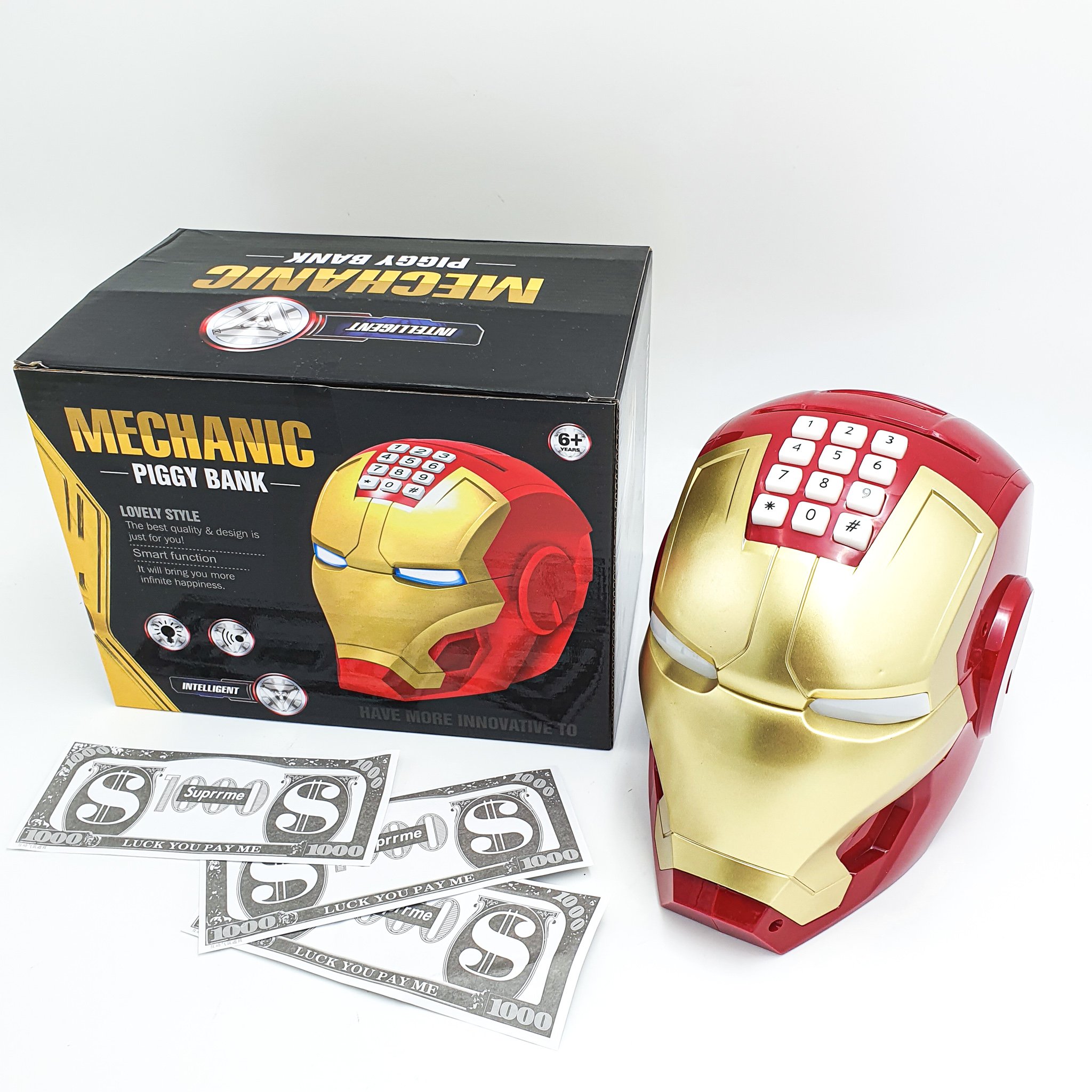 Копилка для бумажных денег и монет UKC Iron Man шлем Железного человека