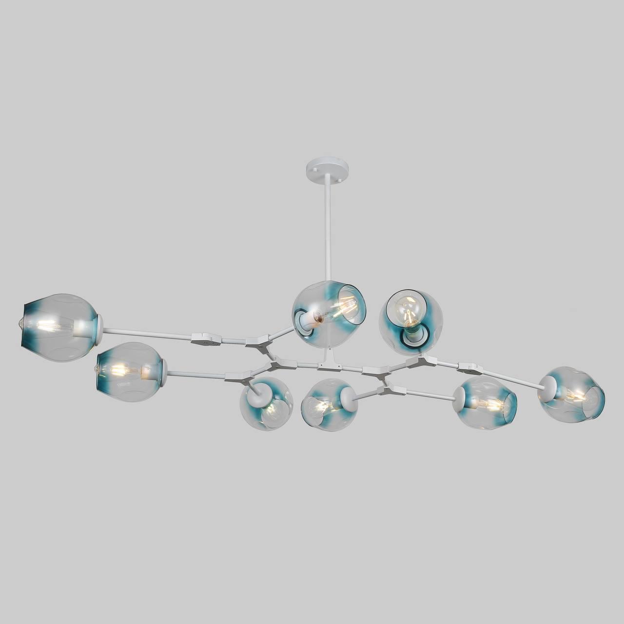 Люстра на 8 ламп Molecule Белый (52-L7731-8 WH+BL)