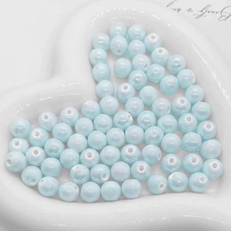 Бусины Шар керамические 8 мм 5 шт. Небесный (КБ0008ш32)