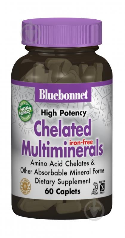 Хелатні мультимінерали без Заліза, Albion, Bluebonnet Nutrition, 60 капсул