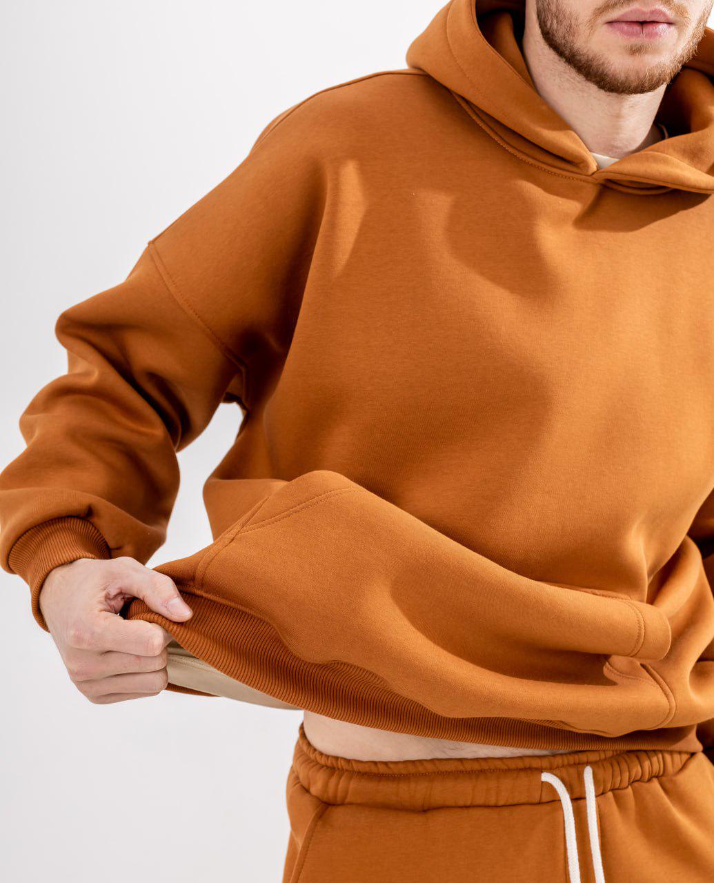 Спортивний костюм чоловічий Oversize Demi з начосом L/М Помаранчевий (BL7390-885) - фото 6 Спортивний костюм чоловічий Oversize Demi з начосом L/М Помаранчевий (BL7390-885) - фото 6