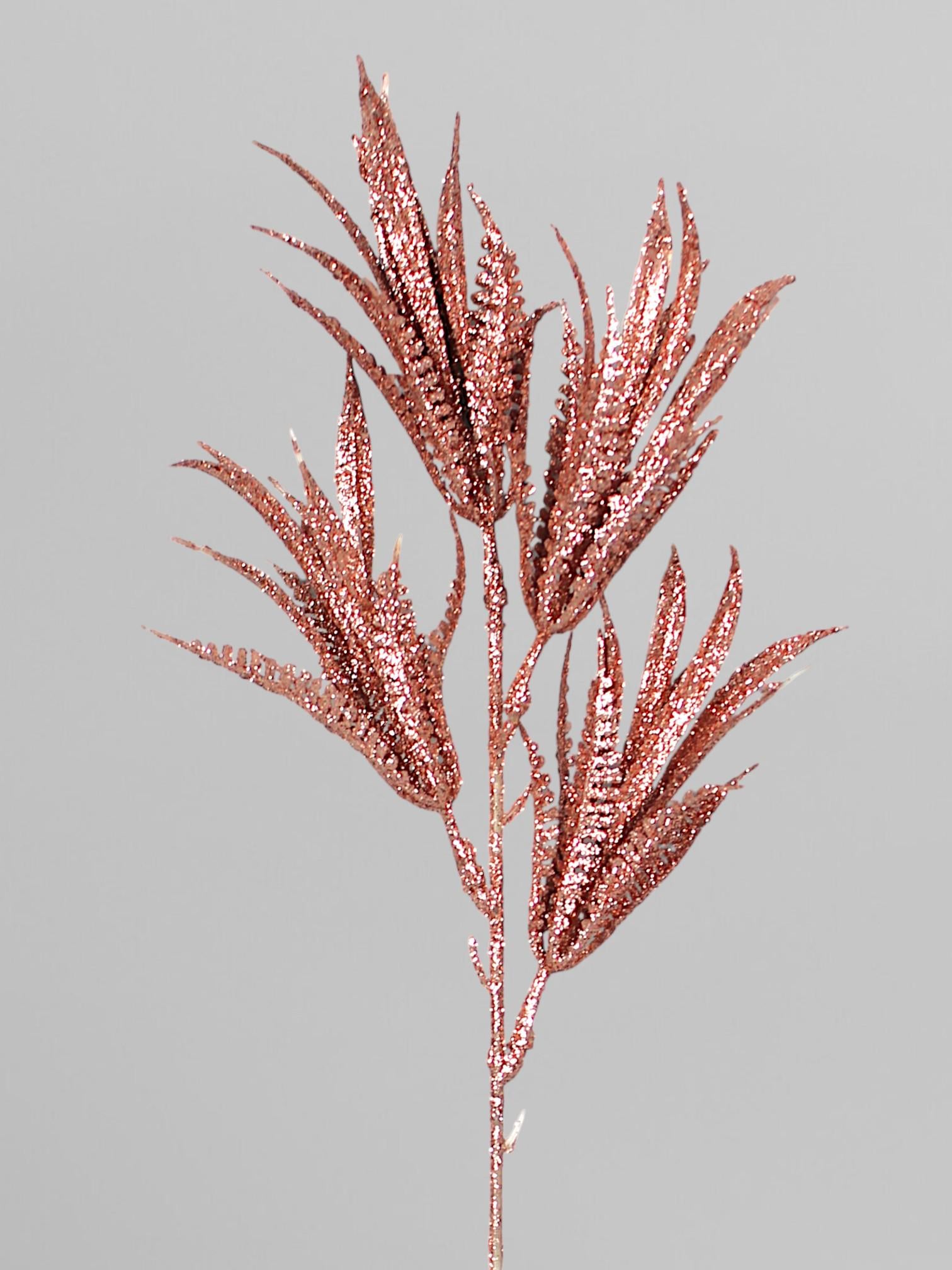 Декоративная ветка блестящая с глитером 35 см Розовый (Р03094)