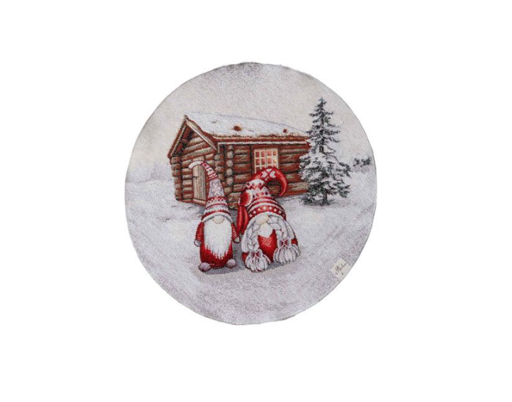 Салфетка гобеленовая Прованс с люрексом Snowfall Dх35 см