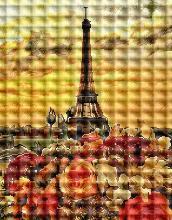 Алмазная мозаика Origami Прекрасный Париж 40x50 см
