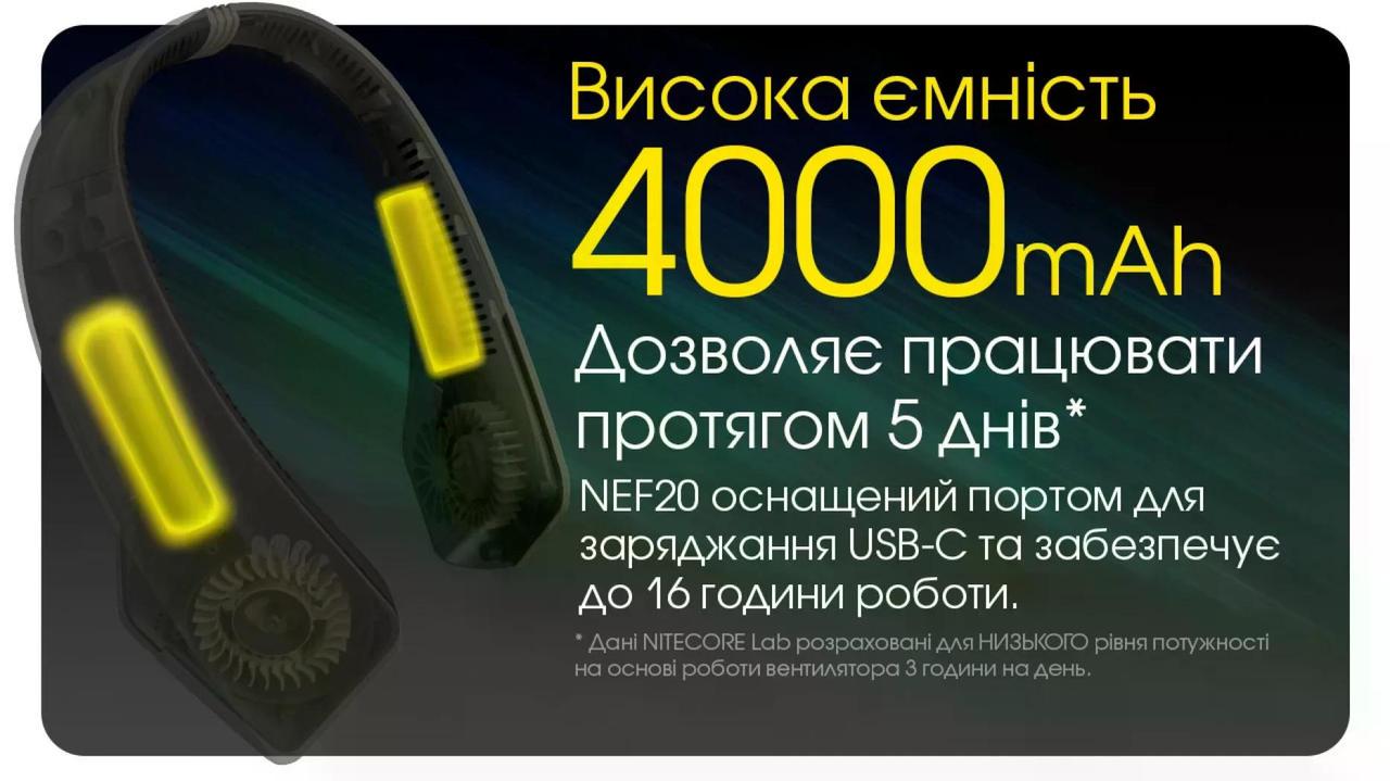 Вентилятор на шию Nitecore NEF20 (2687394311) - фото 10