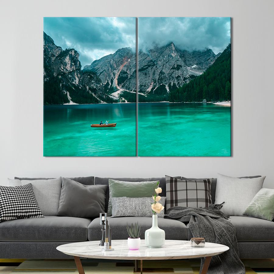 Картина природа Лодка на озере Брайес 165x122 см (A1112-2)