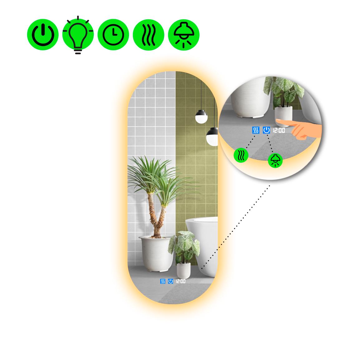 Дзеркало з LED підсвіткою Portale 2 з двома сенсорами 120x50 см (8737857)