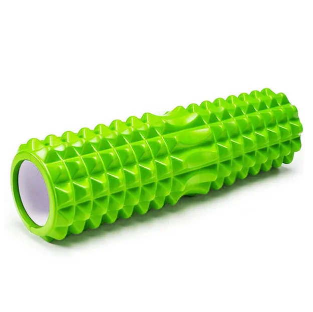 Массажный ролик для йоги EVA с выемкой под спину 45х13 см Салатовый (MS 1843-GR)