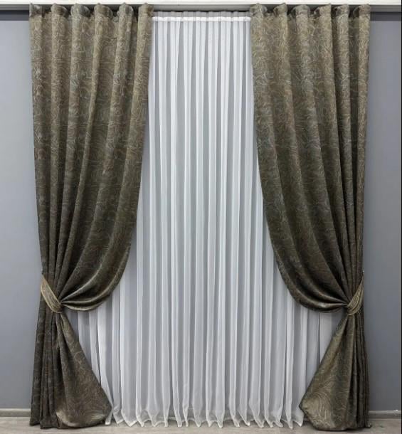 Комплект штор Fantasy жакард 1,5х2,9 м 2 шт. Капучино (1631ш)