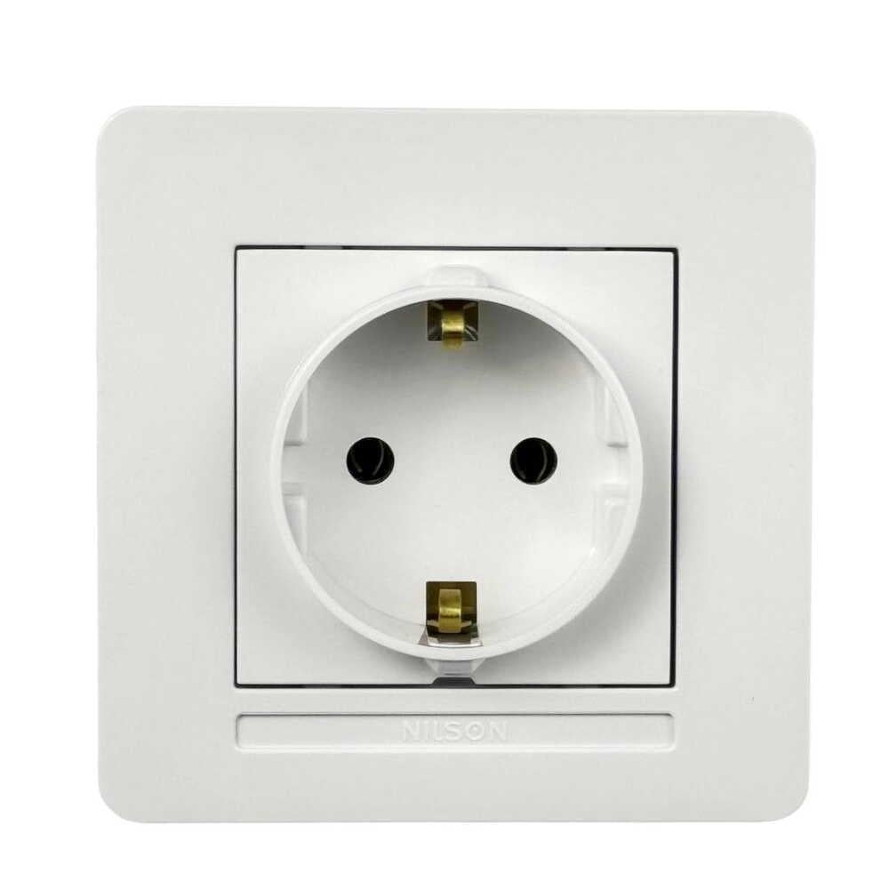 Розетка Nilson Selene одинарна з заземленням Білий (23111017)
