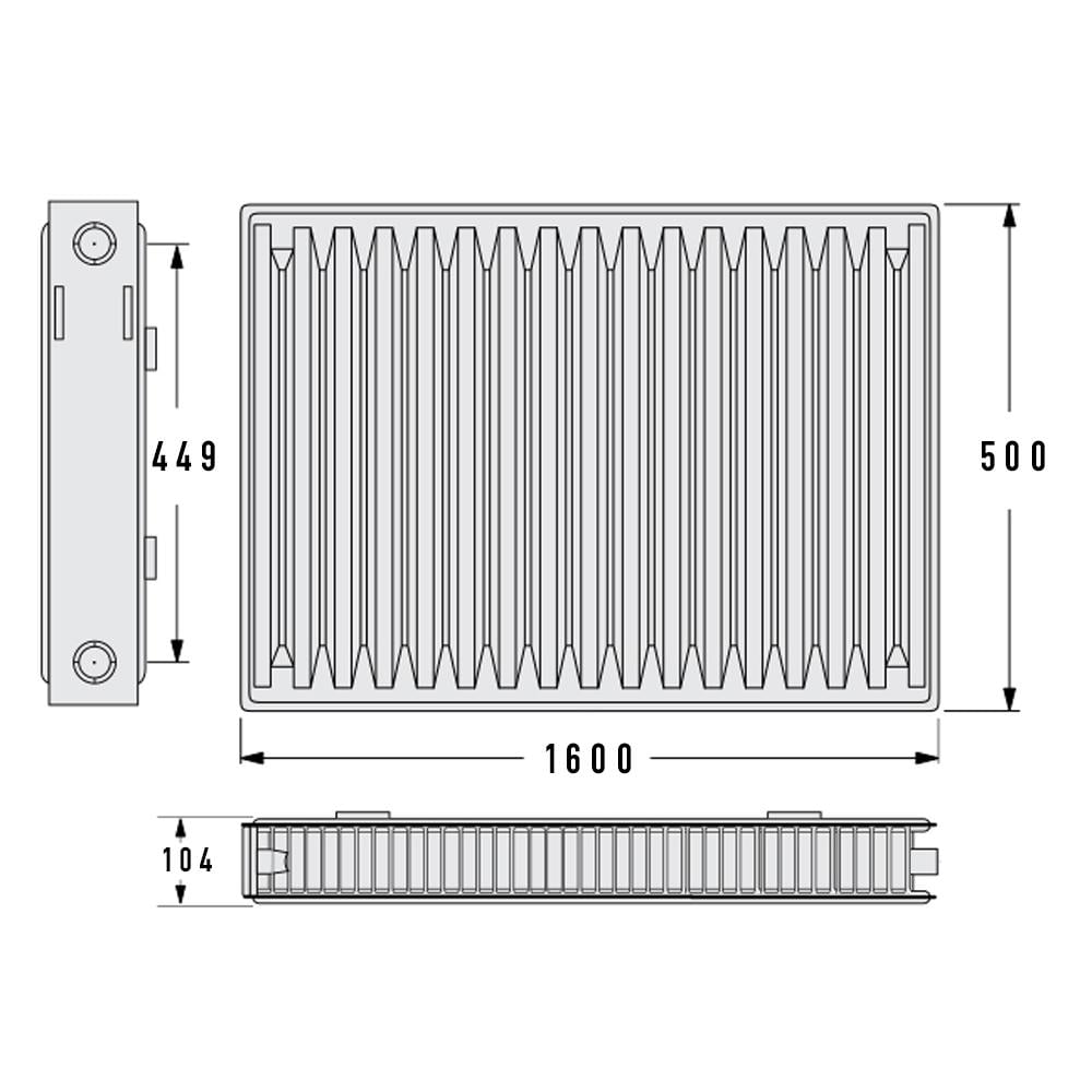 Радиатор стальной Aquavita 22 500х1600 мм с креплением (115187) - фото 2