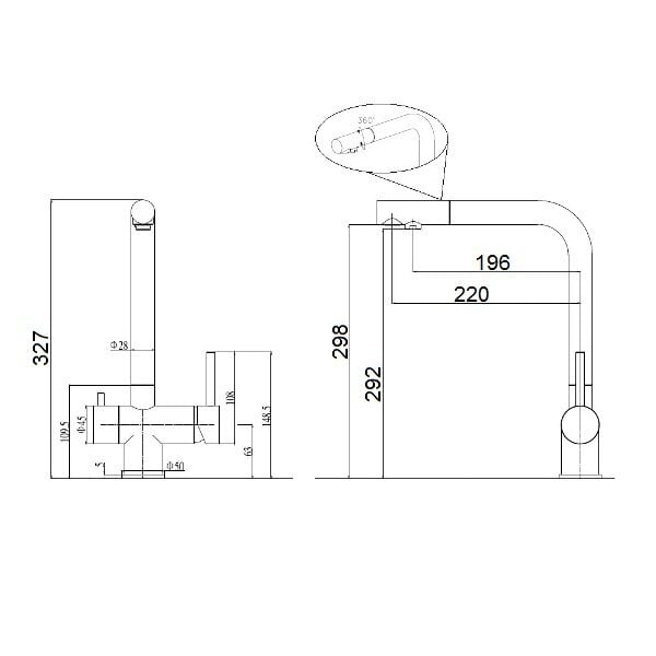 Комбінований змішувач Fabiano FKM 31.7 SS Espresso - фото 2