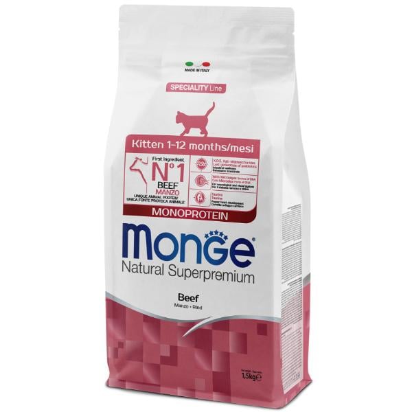 Корм для кошек сухой Monge Cat Kitten с говядиной 1,5 кг (000025720)