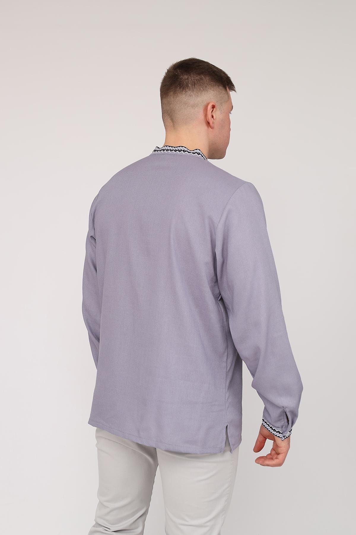 Вышиванка мужская ЦБ-00274638 54 см Серый (SKT001059106) - фото 4 Вышиванка мужская ЦБ-00274638 54 см Серый (SKT001059106) - фото 4