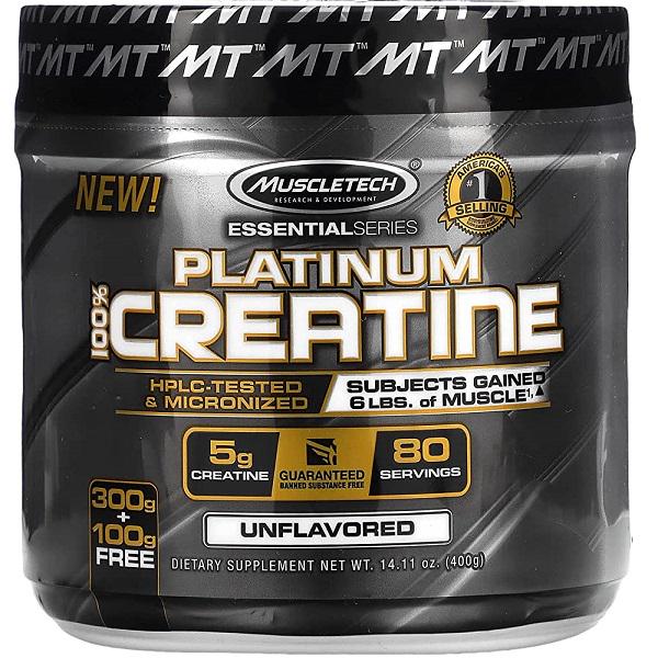 Креатин моногидрат MuscleTech Essential Series Platinum 100 % Creatine 400 г 80 порций Unflavored